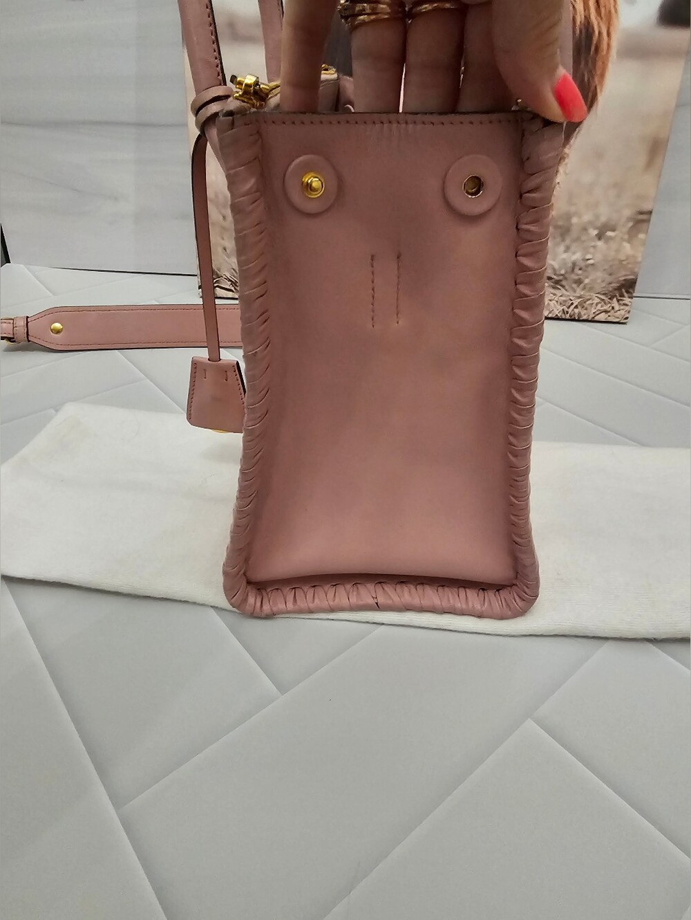 Prada Paradigm Saffiano Leather Tote Pink Authentic Crossbody Satchel - Picture 11 of 15